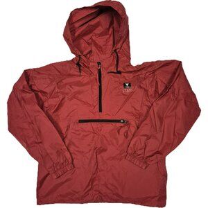 Vintage YMCA Red Lifeguard Pullover Hooded Windbreaker Jacket Acadia Mens Medium